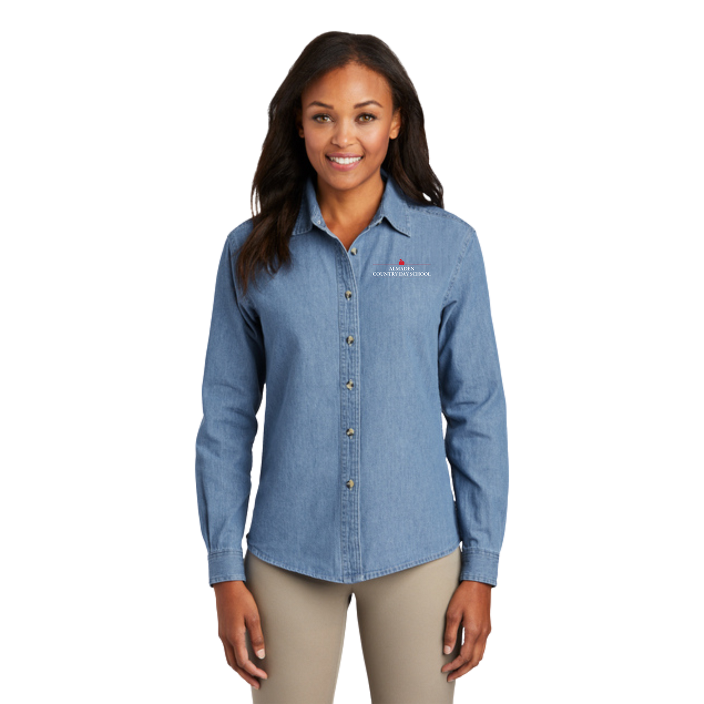 Port & Company® Ladies' Long Sleeve Denim Shirt