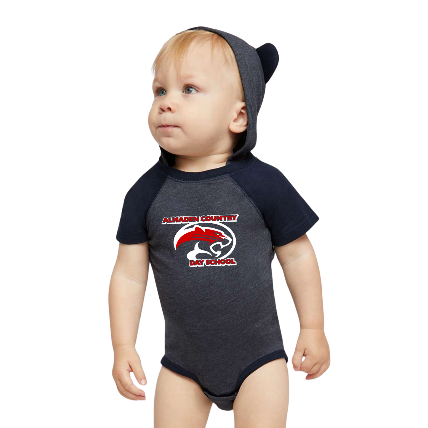 Rabbit Skins Fine Jersey Infant Short Sleeve Raglan Bodysuit w/Hood & Ears