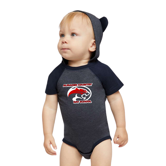 Rabbit Skins Fine Jersey Infant Short Sleeve Raglan Bodysuit w/Hood & Ears
