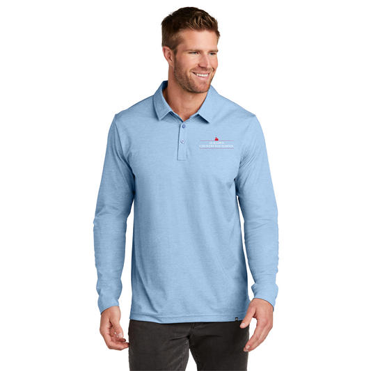 TravisMathew Oceanside Heather Long Sleeve Polo