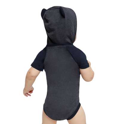 Rabbit Skins Fine Jersey Infant Short Sleeve Raglan Bodysuit w/Hood & Ears