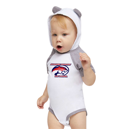 Rabbit Skins Fine Jersey Infant Short Sleeve Raglan Bodysuit w/Hood & Ears