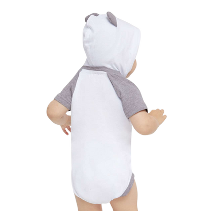 Rabbit Skins Fine Jersey Infant Short Sleeve Raglan Bodysuit w/Hood & Ears